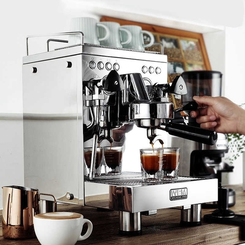 WELHOME-cafetera KD-310 de acero inoxidable semiautomática, máquina de café a vapor ► Foto 1/4