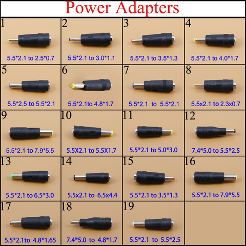 YuXi-adaptador hembra de 7,4x5,0mm a 4,8x1,7mm, macho de 5/5x2,1, 5x5,5, adaptador de CC para IBM, para ordenadores portátiles Lenovo, adaptador de 2,1 y mm, conector CC ► Foto 1/5