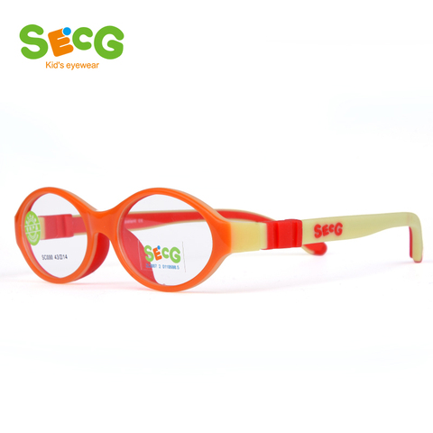 SECG suave Flexible niños óptico marco niño niños ronda miopía Gafas para la vista espectáculo marcos de Sin tornillo Gafas ► Foto 1/6
