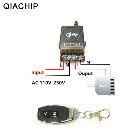 QIACHIP 433 Mhz interruptor de Control remoto inalámbrico Universal AC 110V 220V 30A relé 1CH receptor y RF 433 Mhz Control remoto ► Foto 1/6