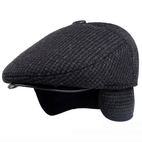 HT1847-gorra clásica con solapa para hombre, gorro de lana para la oreja con solapa cálido, para gorra plana Ivy ► Foto 1/6