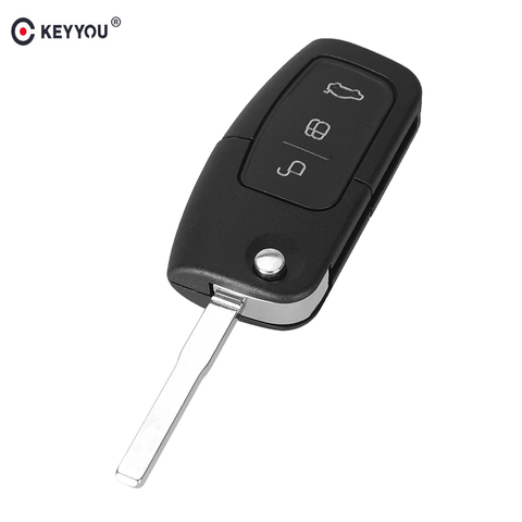 KEYYOU-llave de coche en blanco con 3 botones, cubierta de mando a distancia para Ford Focus Fiesta C Max Ka, 10X ► Foto 1/6