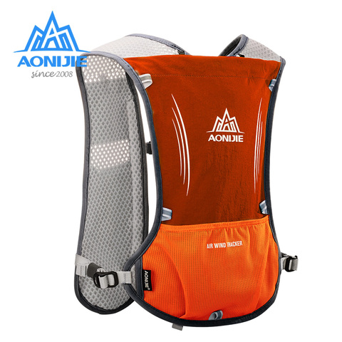 AONIJIE E913S 5L mochila de hidratación mochila chaleco arnés de vejiga acuática senderismo Camping correr maratón carrera deportes naranja ► Foto 1/6