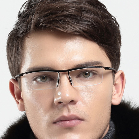 Gafas de sol de titanio TR90 para hombre, lentes con montura media