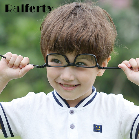 Ralferty-montura Flexible para gafas de niños, gafas de gel de sílice TR90 con cordón, miopía óptica, montura K306 ► Foto 1/6