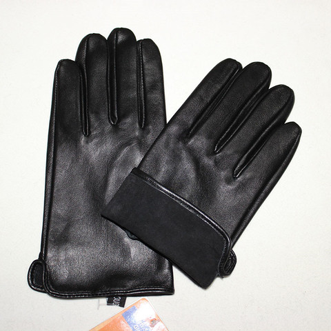 Guantes de piel de cabra para hombre, sección delgada, sin forro, de una capa, pantalla táctil, conducción, guantes de cuero, Envío Gratis ► Foto 1/6