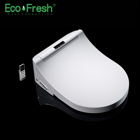 Ecofresh inteligente asiento de inodoro Washlet D-forma eléctricos Bidet cubierta de doble boquilla de lavado suave masaje en seco para la pared -baño montado en la ► Foto 1/1