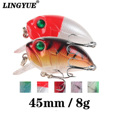 LINGYUE calidad pequeño Crank cebos 45mm 8g Pesca dura señuelo 3D ojos Wobbler Lifelike habilidad Crankbaits ► Foto 1/6