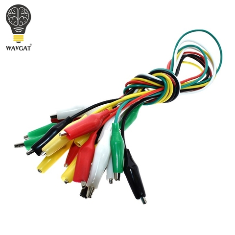 WAVGAT-Pinzas de cocodrilo de doble punta, cables eléctricos de prueba de 50CM, 10 Uds. ► Foto 1/6