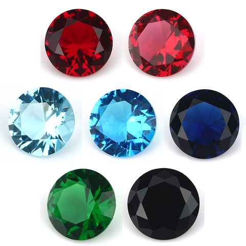 Piedra de vidrio suelta de forma redonda, tamaño 1,0mm-15mm, rosa, rojo, azul, verde, blanco ► Foto 1/6