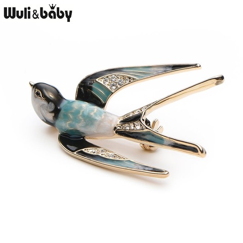 Wuli & Baby Clásico Esmalte de la Aleación Swallow Broche de Metal Pernos de La Bufanda de Regalo de Navidad Accesorios Banquete de Bodas ► Foto 1/6