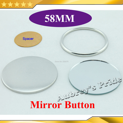 Conjunto de insignias de espejo en blanco, 2-1/4 pulgadas, 58mm, 100 juegos, materiales de suministro de botones para nuevo fabricante profesional ► Foto 1/2