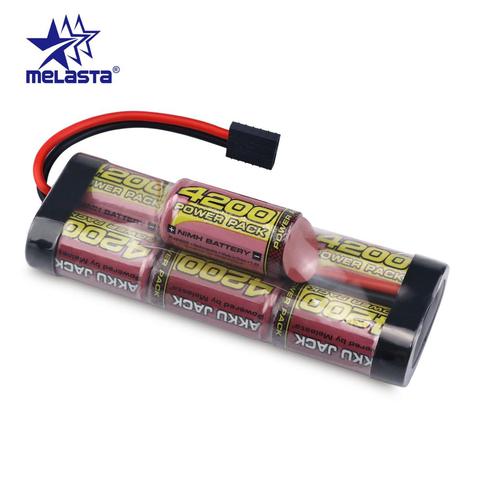Melasta-Paquete de batería NiMH de 8,4 V, 4200mAh, 7 celdas, con enchufe de descarga Traxxas para coche de carreras RC ► Foto 1/6