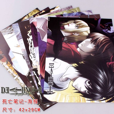 8 Uds Anime carteles nota de muerte conjunto L Lawlie Yagami Light cifras cartel 42x29cm pared envío gratis ► Foto 1/1