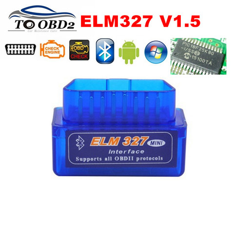 100% Firmware V1.5 PIC18F25K80 ELM327 Bluetooth V1.5 OBD2 herramienta de diagnóstico del coche del Olmo 327 V1.5 trabajo en Android/Symbian mejor calidad ► Foto 1/6