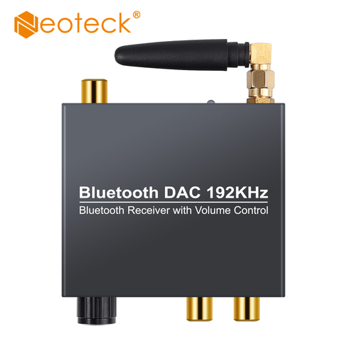 Neoteck, 192khz, Bluethooth DAC, convertidor de Audio Digital a analógico con receptor Bluetooth con Control de volumen para teléfono, Ipad y DVD ► Foto 1/6