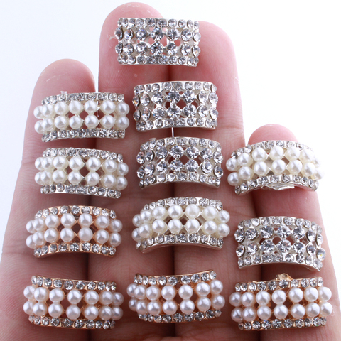 10 piezas 10*20 MM elegantes botones de diamantes de imitación de cristal en forma de arco para decoración de botones de perlas redondas de adorno de boda ► Foto 1/6