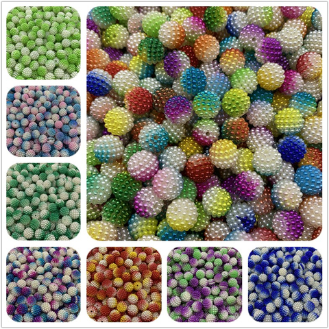 30 Uds. De cuentas de perlas de imitación de Bayberry de 12mm, abalorios sueltos redondos de colores dobles para joyería europea, accesorios de fabricación de bricolaje ► Foto 1/1