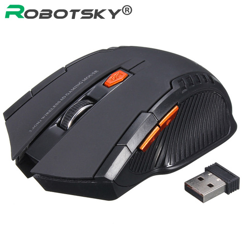 Ratón Óptico inalámbrico de 2,4 GHz para jugadores, ratón inalámbrico con receptor USB, Mause para Juegos de PC portátiles ► Foto 1/6