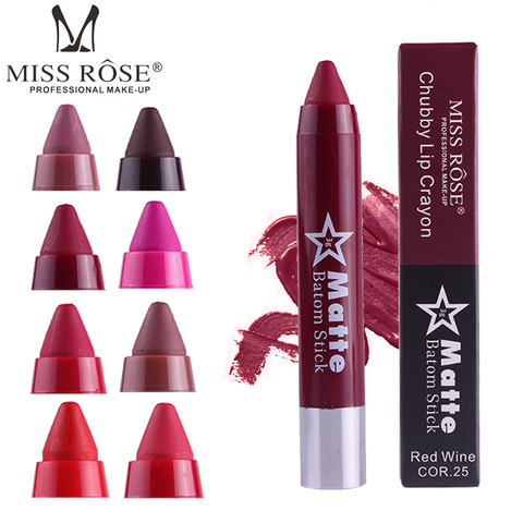 Miss Rose-pintalabios mate de larga duración, lápiz de labios rojo rosa vintage, resistente al agua, 8 colores nude, MS061 ► Foto 1/6
