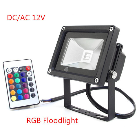 Proyectores de reflectores Led RGB, DC/AC12V, 10W, IP65 para exteriores, control remoto, punto de jardín, 1 Uds. ► Foto 1/4
