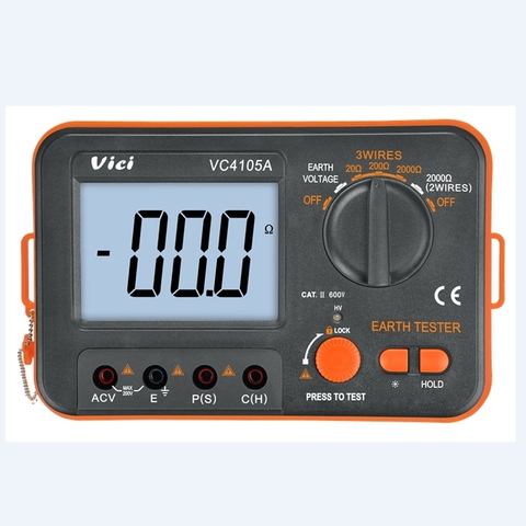 VICI digital LCD probador de resistencia de tierra medidor de tensión pararrayos instrumento de medición Herramientas vc4105a ► Foto 1/6
