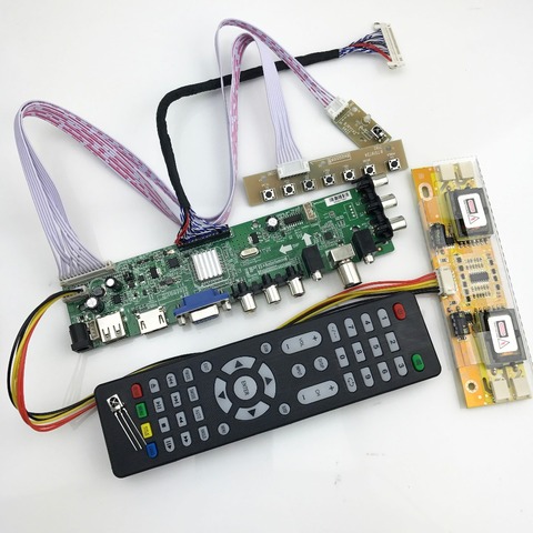 Tablero de TV digital D3663LUA DVB-T2/T/C Universal LCD LED TV controlador placa con cable inversor ► Foto 1/6