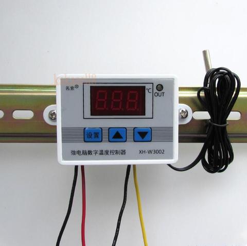 Controlador de temperatura Digital W3002 220V 12V 24V interruptor de sonda de Control de termostato 10A con sensor termostático impermeable ► Foto 1/6