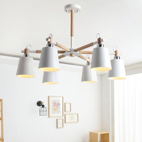 Lámpara LED moderna de madera para comedor, luz de techo para sala de estar, dormitorio, directa de fábrica ► Foto 1/6