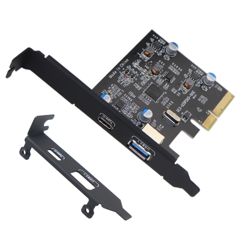 Tarjeta adaptadora de expansión PCI-E PCI Express A USB 3,1 Gen2, concentrador de 10Gbps tipo A y tipo C, 2 puertos, PCIe, para Windows 7/8/8.1/10/Linux ► Foto 1/6