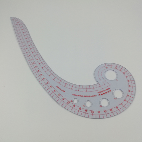 Herramientas de costura multifuncionales, regla curva en forma de Comma de plástico suave, estilo, diseño, regla curva francesa de 30x11cm ► Foto 1/6