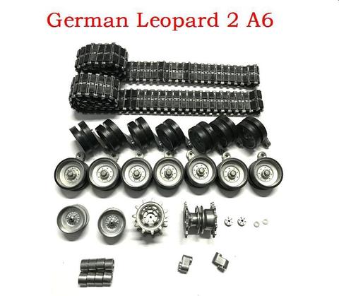Henglong-piezas de mejora para tanque RC, caja de engranajes de acero con motor/pista de metal/juego de cubo de ruedas de metal, HL3889-1 1/16 1:16, alemán Leopard 2 A6 ► Foto 1/5