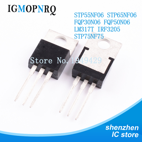 10PCS FQP30N06 FQP50N06 STP55NF06 STP65NF06 STP75NF75 LM317T IRF3205 Transistor-220 TO220 30N06 50N06 55NF06 65NF06 75NF75 ► Foto 1/2