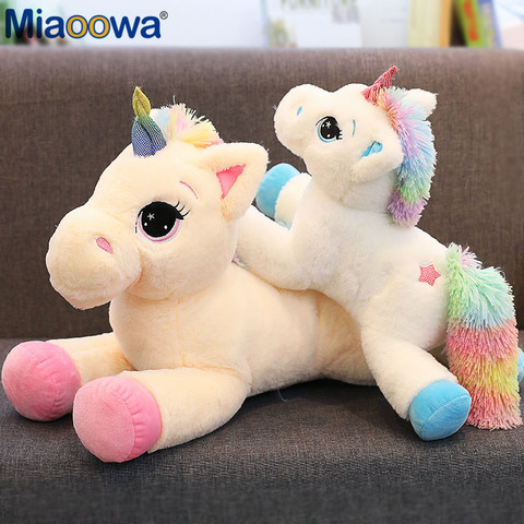 40-110 cm Animal de peluche muñecas del bebé Kawaii dibujos animados Arco Iris unicornio de peluche de felpa juguetes para niños regalo juguetes de los niños de cumpleaños de bebé regalo ► Foto 1/6