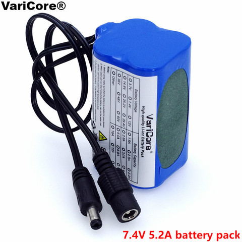 VariCore Protect 7,4 V 5200 mAh 8,4 V 18650 li-lon batería bicicleta luces cabeza lámpara Paquete de batería especial DC 5,5*2,1 MM ► Foto 1/4