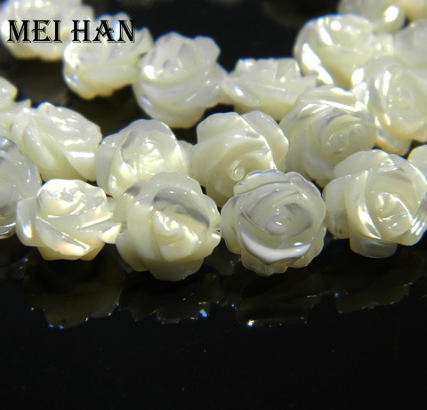 Meihan envío gratis (25 y 20 cuentas/set) mm 8mm 10mm blanco natural de perlas Rosa tallado forma para la fabricación de joyas o de bricolaje ► Foto 1/2