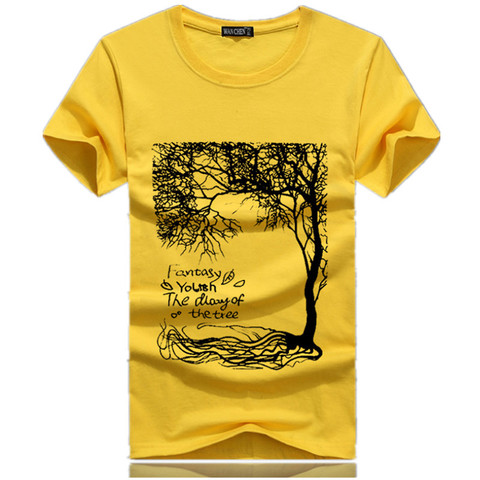 Camisetas de manga corta con cuello redondo para hombre, camisa con estampado de árbol a la moda, de algodón con dibujos animados, talla S-5XL, novedad de verano de 2022 ► Foto 1/6