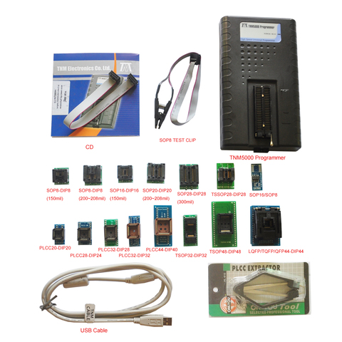 2022 nuevo TNM5000 USB Atmel EPROM programador + 15 adaptador de pc, soporte K9GAG08U0E/asegurado (bloqueado) RL78 chip, reparación electrónica del vehículo ► Foto 1/5