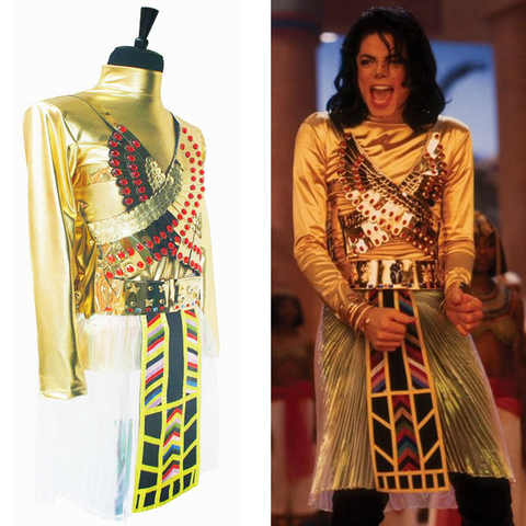 Disfraz de Faraón egipcio MJ de MICHAEL JACKSON, conjunto de tiempo único de baile, pelucas, Halloween, espectáculo de Navidad ► Foto 1/6
