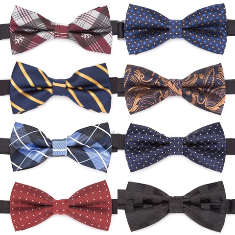 Corbata de lazo Jacquard para hombre, corbata Formal a rayas para boda, negocios, regalo para camisa ► Foto 1/6