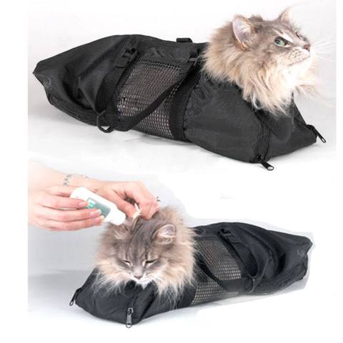 Bolsa de aseo de gato multifuncional bolsa de contención gatos para cortar uñas bolsa de aseo suministros para mascotas transportadores para gatos ► Foto 1/6