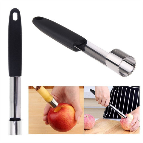 Núcleo de removedor de Apple de la fruta de la descorazonador de peras giro fácil cuchillo Apple Corer Pitter sembradora utensilios de cocina herramienta de acero inoxidable FBE2 ► Foto 1/6