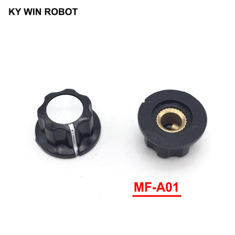 5 unids/lote MF-A01 A01 tapa con botón para potenciómetro interno 6mm 20x12mm interruptor giratorio perilla de baquelita de núcleo de cobre, interior para WHT118 WX050 ► Foto 1/6