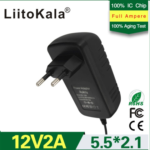 Liitokala-adaptador de corriente de 12V 2A, cargador de batería de 12V 18650, enchufe europeo/estadounidense, fuente de alimentación de salida de 5,5x2,1 MM, envío gratis ► Foto 1/1