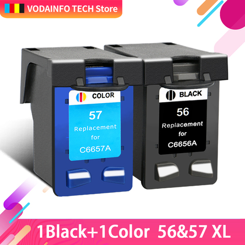 QSYRAINBOW reemplazo de cartucho de tinta para HP 56 HP 57 XL Deskjet serie 5150 450CI 5550, 5650, 7760, 9650 PSC 1315, 1350, 2110, 2210 ► Foto 1/5