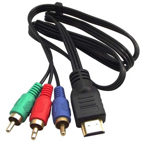 Cable adaptador AV de Audio y vídeo 3RCA, componente convertidor estéreo para decodificador de TV, DV, DVD, PC, 3 pies, 1m, HDMI, macho a 3 RCA ► Foto 1/5