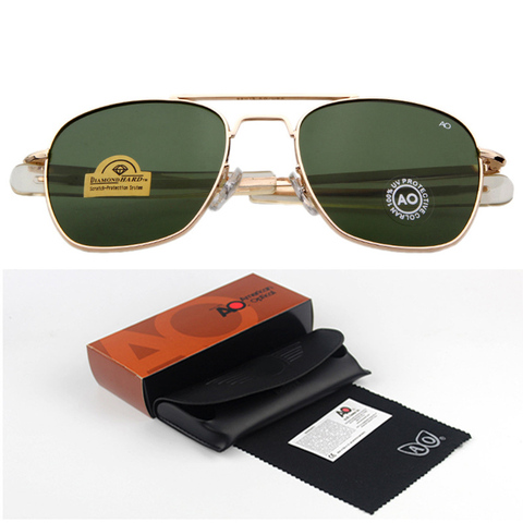 Gafas de sol de moda hombres Ejército Americano marca militar diseñador AO gafas de sol para hombre lentes de vidrio óptico RS263 ► Foto 1/6