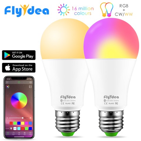 Nueva bombilla inteligente inalámbrica Bluetooth LED 10 W RGB lámpara mágica E27 Color cambiar bombilla inteligente iluminación del hogar Compatible IOS/Android ► Foto 1/6