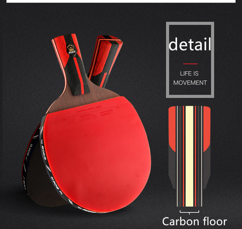 Raqueta de tenis de mesa profesional con pala negra de alta calidad de carbono S6, raqueta de Ping Pong de goma, raqueta de tenis de mesa ► Foto 1/6