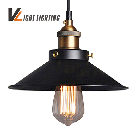 Envío gratuito diámetro 22cm negro cobre luz 110V o 220V bombilla de Edison café iluminación de bar vintage lámparas de luces ► Foto 1/1